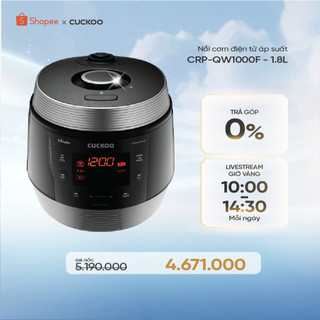  Nồi cơm điện tử áp suất Cuckoo 1.8L CRP-QW1000F  tiếng Anh  - Lòng nồi phủ men Xwall độc quyền - Sản xuất tại Hàn Quốc 