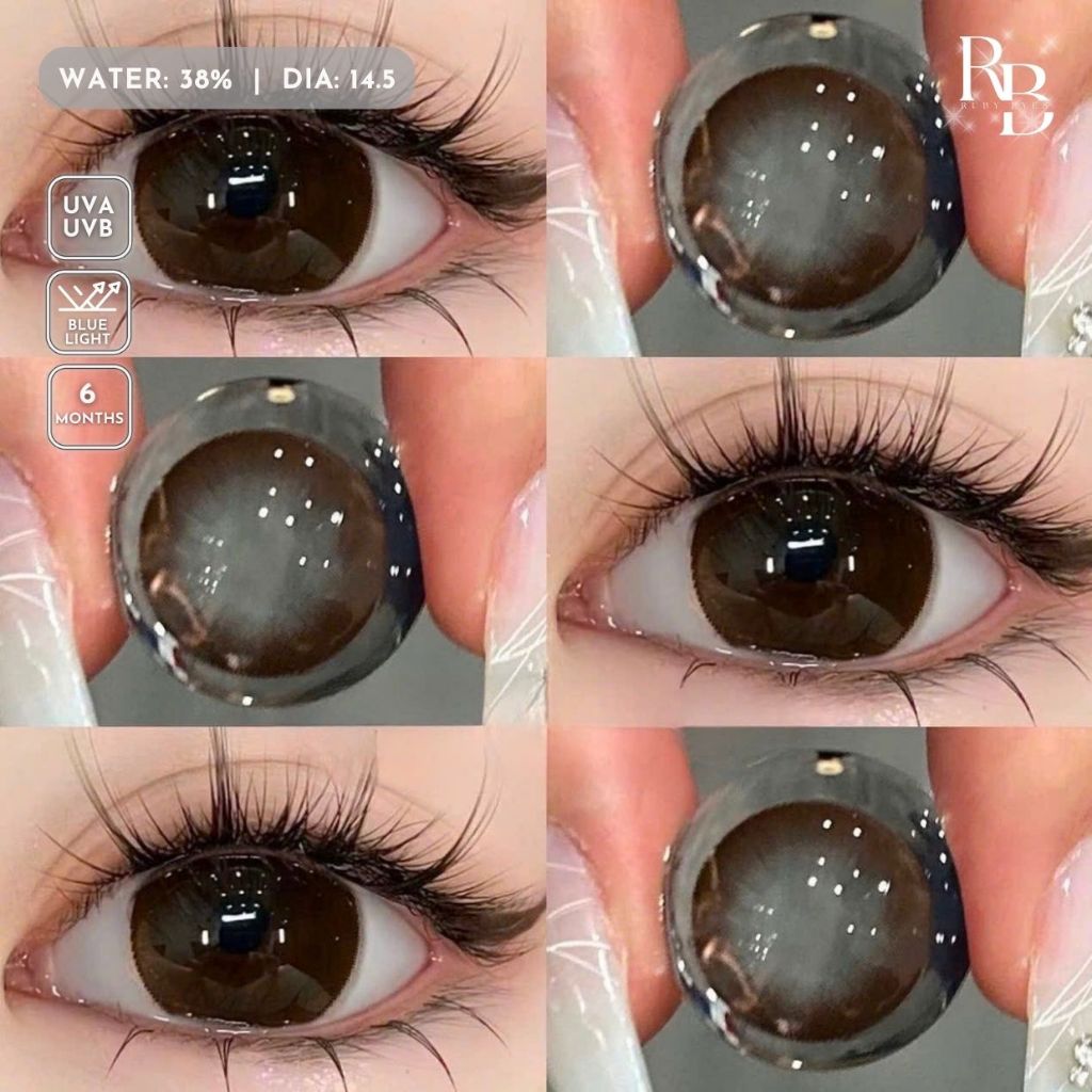 1 Cặp Kính Áp Tròng 0 Độ Màu Nâu Only Choco Size 14.5mm + Tặng Khay Dụng Cụ Đeo BST BEARLENS