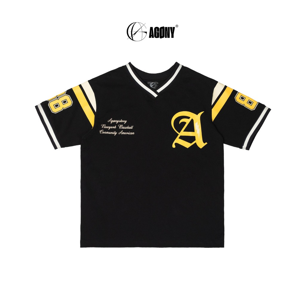 Áo Jersey New York Baseball 88 Cổ V Vintage Màu Đen - Agony Story