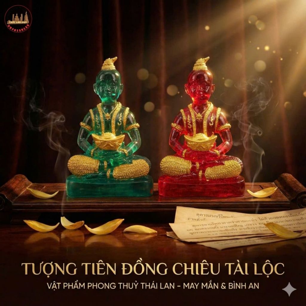 Tượng Trang Trí Tiên Đồng Thailand Cao 20cm Vật Phẩm Decor Tạo Cảm Giác Bình Yên