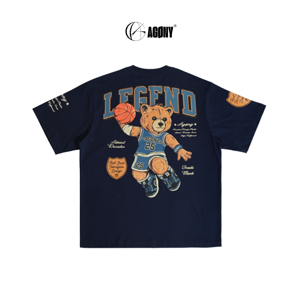 Áo Thun Gấu Basketball Bear LEGEND Xanh Navy - Agony Story