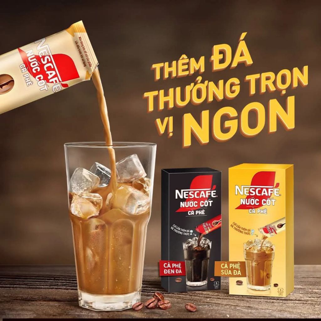 {DATE MỚI} Combo 10 gói nước cốt Nescafe  sữa đá  _ đen đá gói 75ml chỉ cần thêm đá thưởng thức