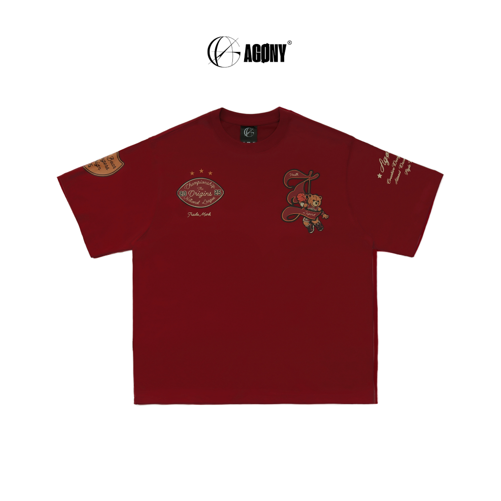 Áo Thun Gấu Basketball Bear LEGEND Đỏ Đô - Agony Story