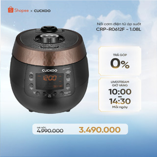  Nồi cơm điện tử áp suất Cuckoo 1.08 lít CRP-R0612F màu nâu - lòng nồi chống dính cao cấp phủ Xwall Diamond- Quốc Tế 