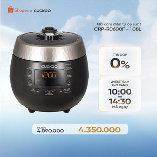  Nồi cơm điện tử áp suất Cuckoo 1.08 lít CRP-R0600F màu đen - lòng nồi chống dính cao cấp phủ Xwall Black - Quốc tế 
