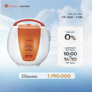  Nồi cơm điện Cuckoo 1L CR-0661- màu cam - Lòng nồi chống dính - Phiên bản quốc tế tiếng Anh- Hàng chính hãng 