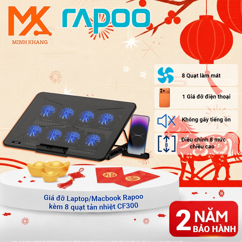 [RAPOO CHÍNH HÃNG] CF100 / CF200 / CF300 – Đế Tản Nhiệt Laptop, Làm Mát Êm Ái, Thiết Kế Chắc Chắn, T