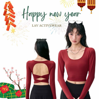  Áo tập gym yoga pilates dài tay mút đệm liền áo thiết kế hở lưng cách điệu - LAV Activewear 