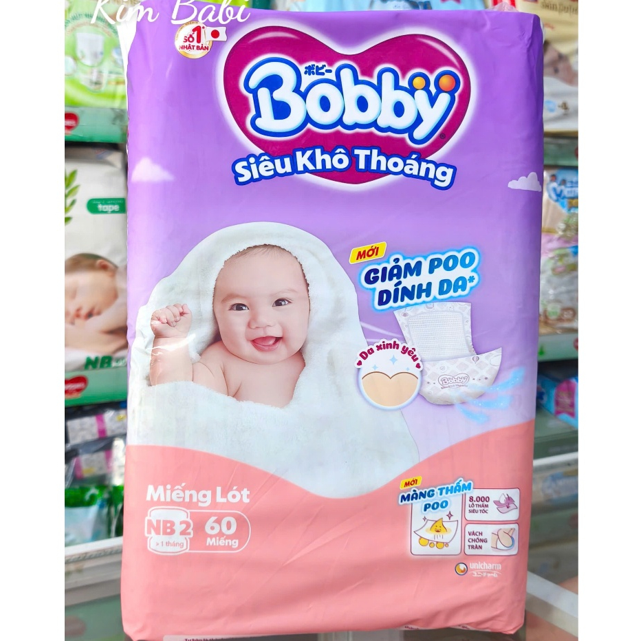 Miếng Lót Sơ Sinh Bobby NB2 60 miếng (bé 4-8kg)