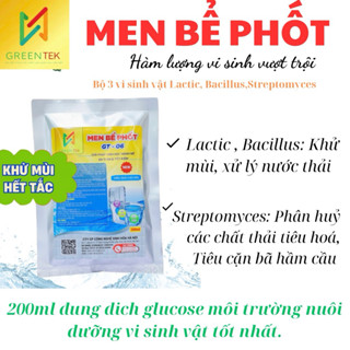 Men Xử Lý Bể Phốt GREENTEK- Tiêu Hầm Cầu - Khử Mùi Hôi (THỂ DUNG DỊCH 200ml) CHẤT LƯỢNG VƯỢT TRỘI