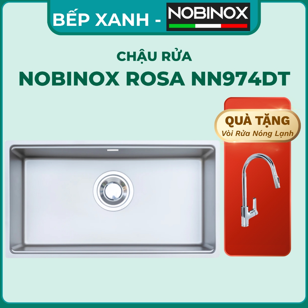 CHẬU RỬA BÁT 1 HỐ NOBINOX ROSA NN974DT