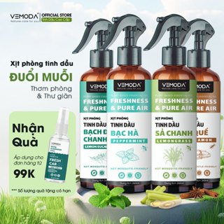  Xịt phòng tinh dầu Sả Chanh Bạc Hà Quế VEMODA giúp thơm phòng xua đuổi muỗi côn trùng khử mùi 