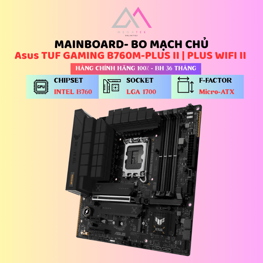 Mainboard Asus TUF GAMING B760M-PLUS II | B760M-PLUS WIFI II (Intel B760, LGA 1700, mATX, 4×DDR5) - 