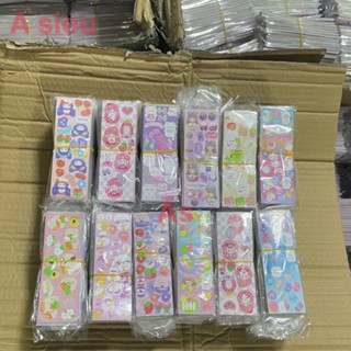 Bộ 200 tấm sticker (tặng nhíp) lấp lánh trang trí hình hoạt hình dễ thương cho bé yêu khổ 12cm x 4,3cm