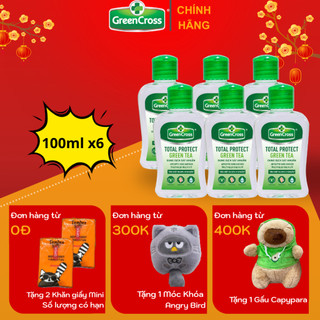 Combo 6 Chai Nước rửa tay khô Green Cross TOTAL PROTECT 100ml diệt khuẩn 99.9% bảo vệ sức khỏe 