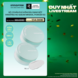  INNISFREE x Bộ 2 Phấn phủ kiềm dầu dạng bột innisfree No Sebum Mineral Powder 5g 