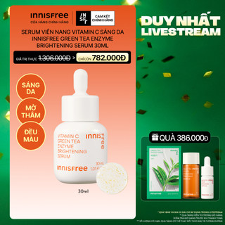 INNISFREE x Serum viên nang Vitamin C sáng da INNISFREE Green Tea Enzyme Brightening Serum 30ml 