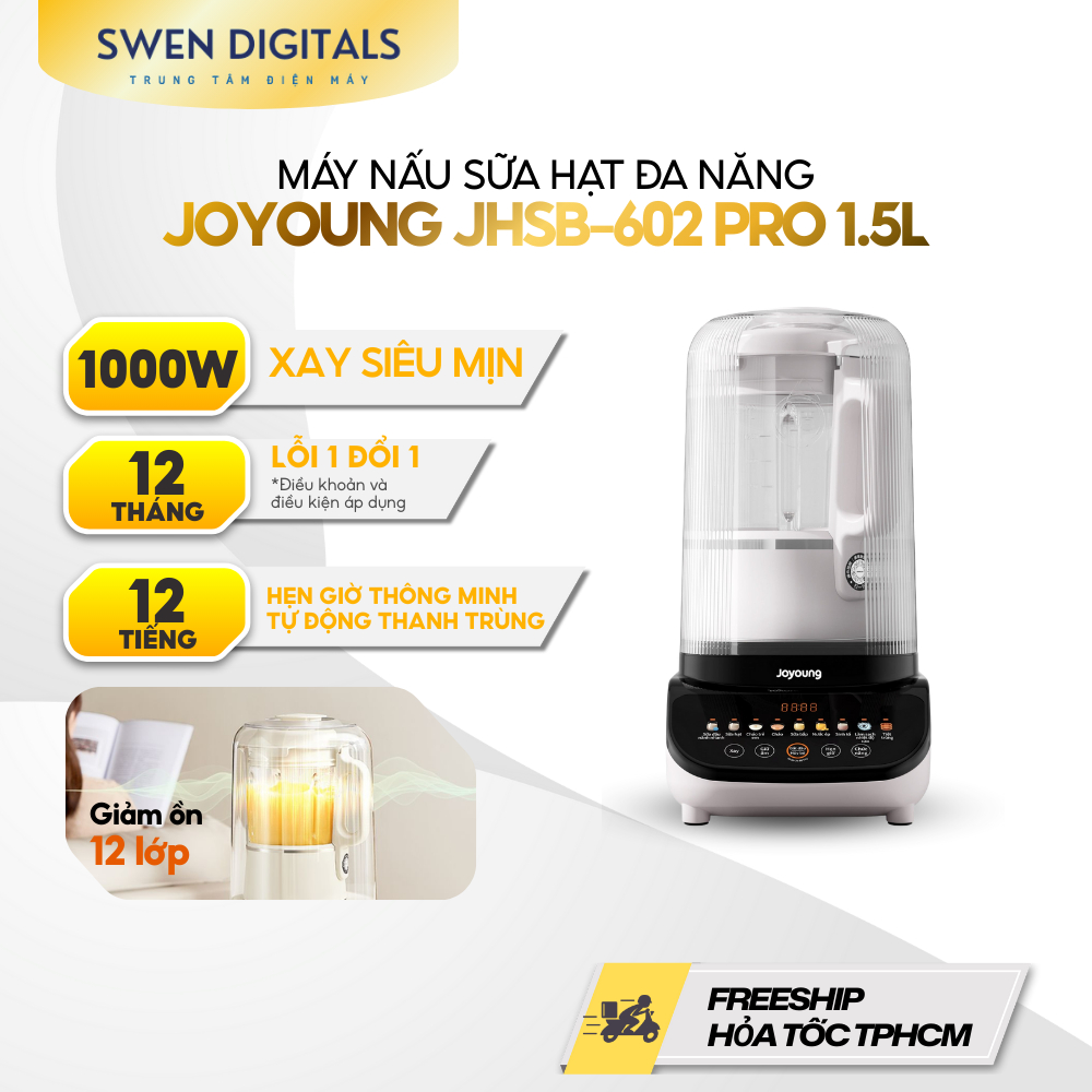 (Joyoung) Máy nấu sữa hạt đa năng Joyoung JHSB-602 Pro 1.5L - BH chính hãng 24 tháng