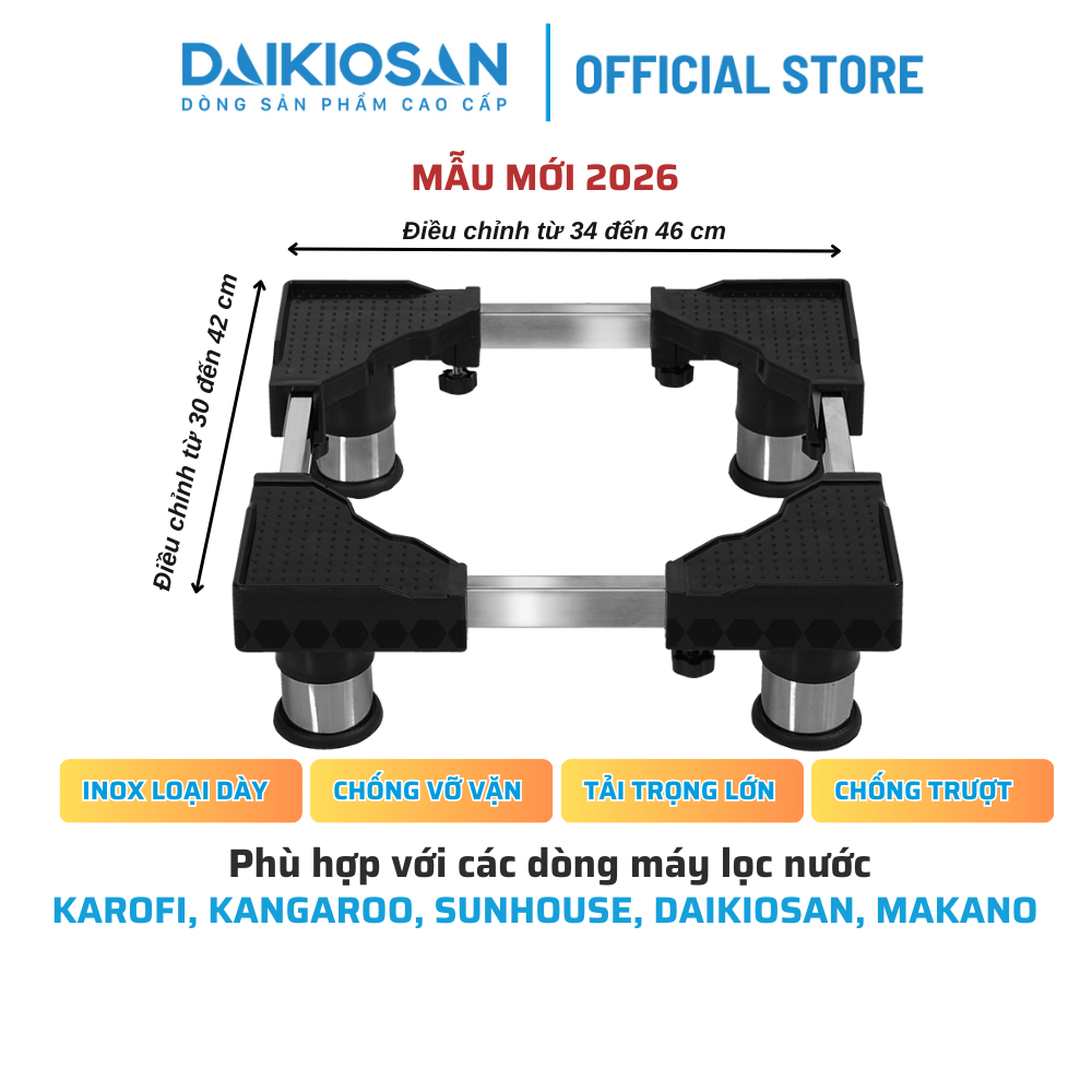 Chân kê máy lọc nước inox cao cấp Daikiosan Makano - Daimito dùng cho tất cả máy lọc nước RO