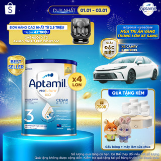   CƠ HỘI TRÚNG XE CAMRY  CB4 Sữa bột Aptamil Kid Cesarbiotik New Zealand số 3 - Synbiotic độc quyền cho bé từ 2-6 tuổi 