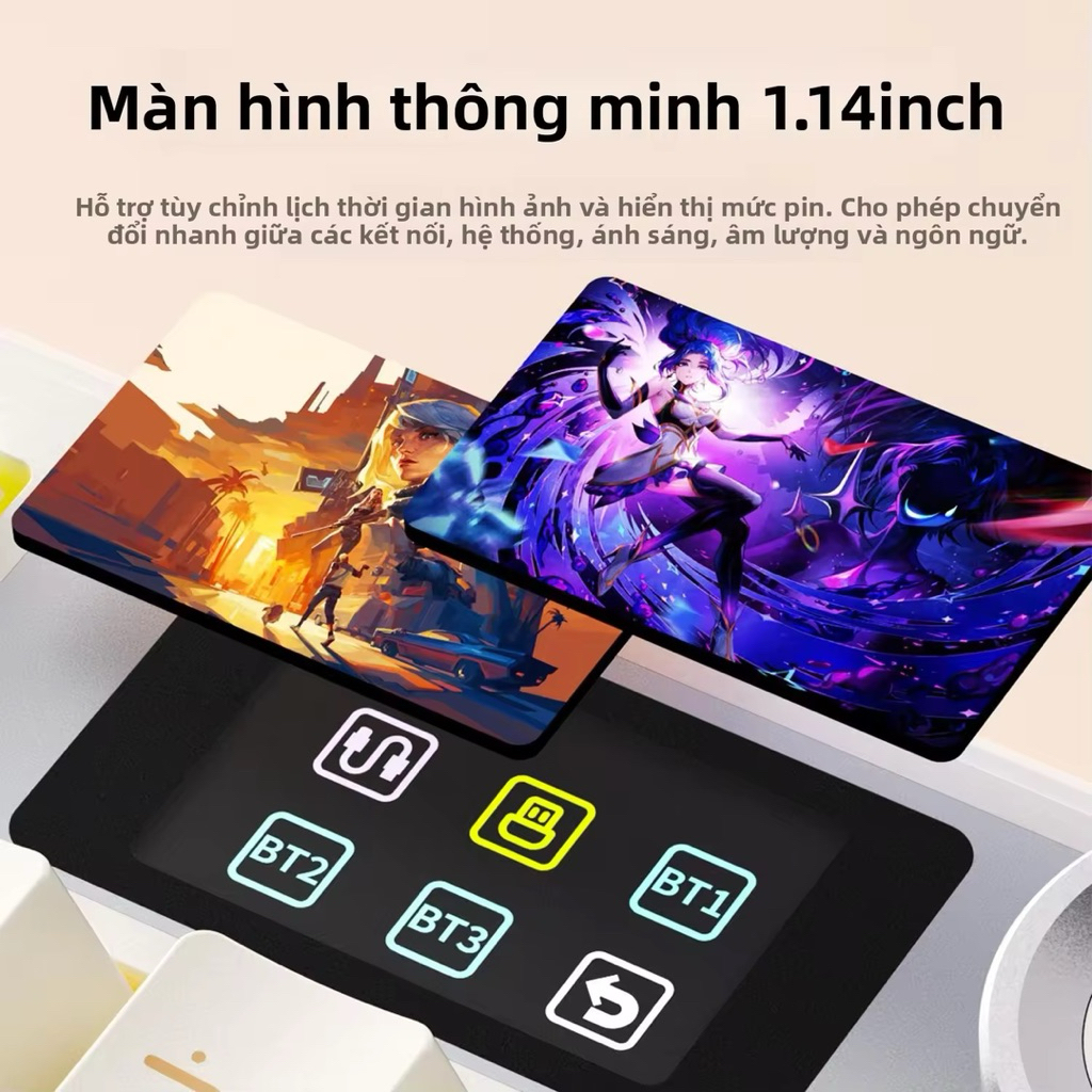 Bàn phím cơ AULA F108 Pro  Fullsize- 3 Mode, Hotswap, RGB, Màn hình thông minh, Núm xoay tiện lợi | BigBuy360 - bigbuy360.vn