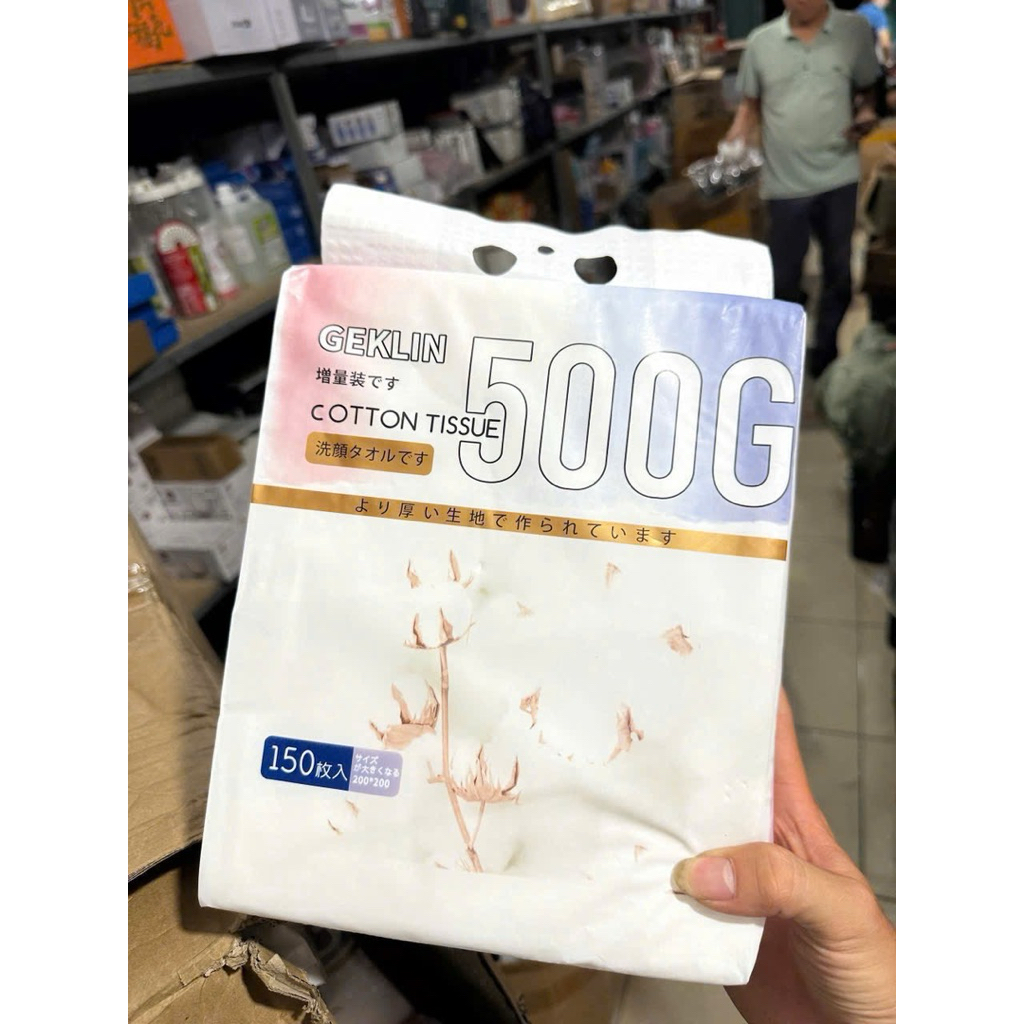 Khăn Mặt Dùng 1 Lần Gói Lớn, Khăn Khô Đa Năng Cho Bé Gói 150 Tờ Dạng Túi Rút Treo Tiện Lợi, Hợp Vệ Sinh, Khăn Geklin