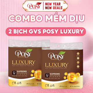  POSY - COMBO MỀM DỊU -  2 bịch giấy vệ sinh POSY LUXURY 9 cuộn 4 lớp dai dày và mềm mịn hơn 