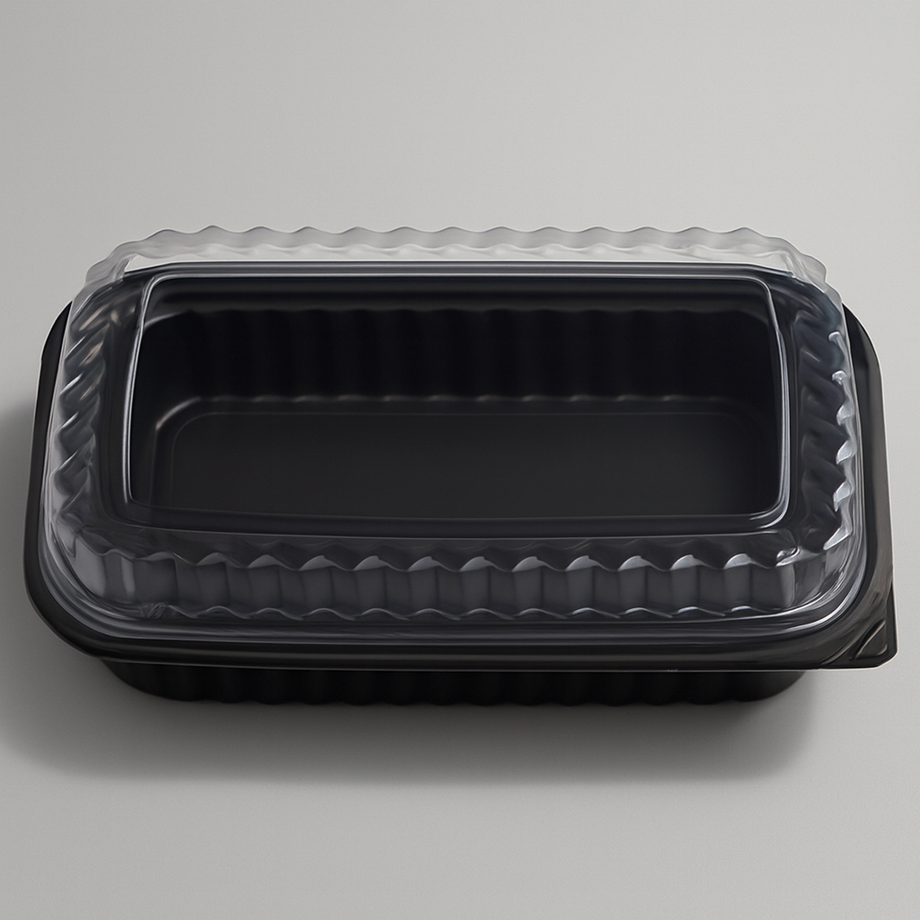 HỘP NHỰA ĐẾ ĐEN 1 NGĂN HT-17/JB-17 KÈM NẮP dùng một lần