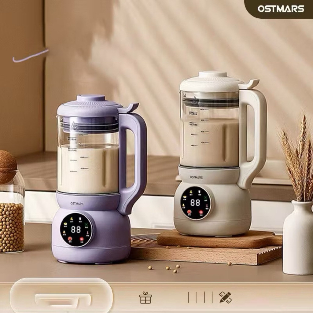 Máy Làm Sữa Hạt OSTMARS - Xay Sinh Tố Cối Thuỷ Tinh Đa Chức Năng Nấu Dung Tích 1L