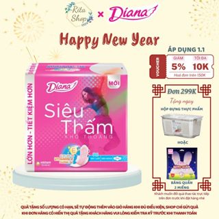   Mặt lưới  Băng Vệ Sinh Ban Ngày Diana Siêu Thấm Siêu Mỏng Cánh 23cm 20 Miếng 