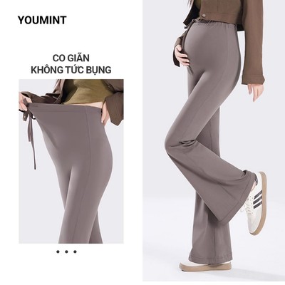 Quần Legging Bầu Nữ YOUMINT Không Tức Bụng, Có Giây Rút Điều Chỉnh Tiện Lợi