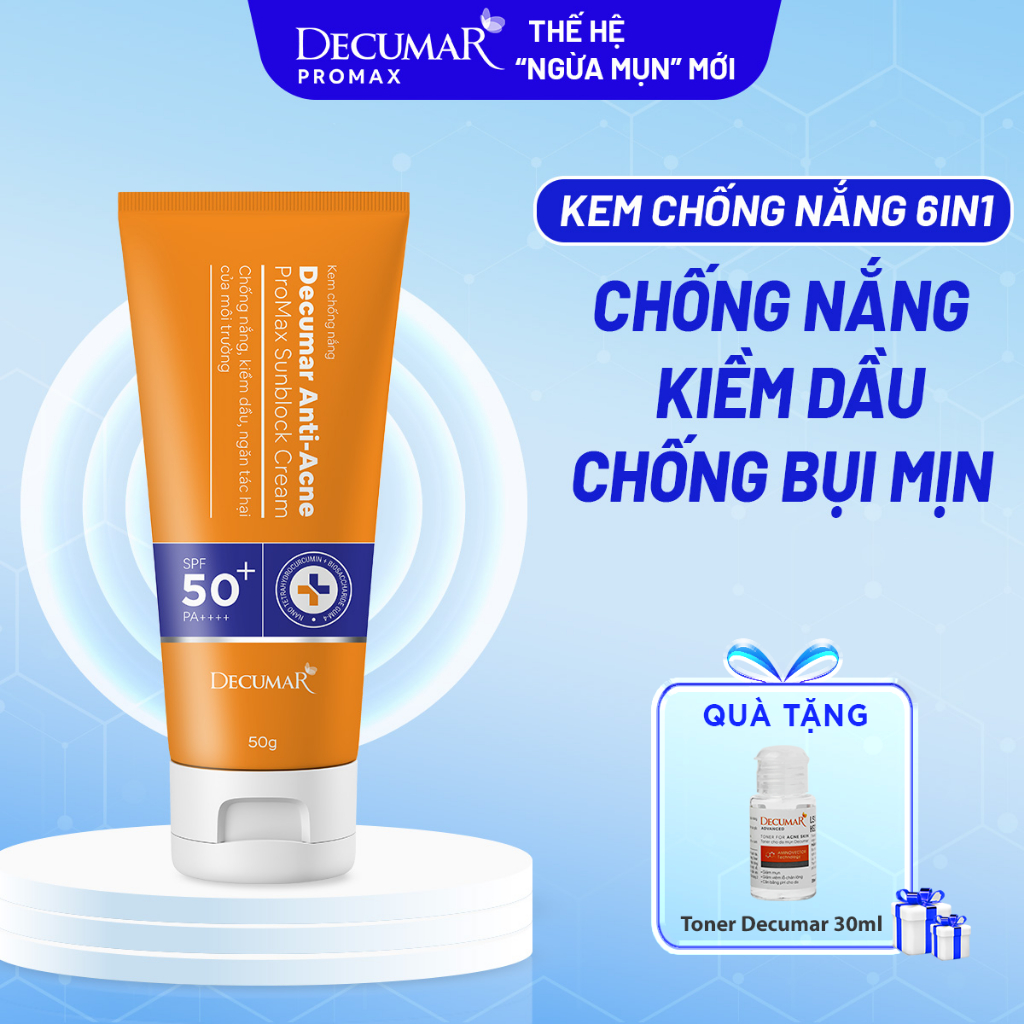 Kem Chống Nắng Ngăn Sạm Nám, Ngừa Thâm Mụn Decumar ProMax Sunblock Cream 50g - DPS01
