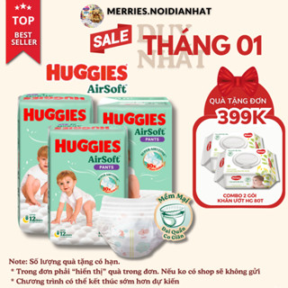   FBS  Tã Quần Huggies Airsoft Siêu Mềm - Thấm Hút 12H - Size M L XL XXL 