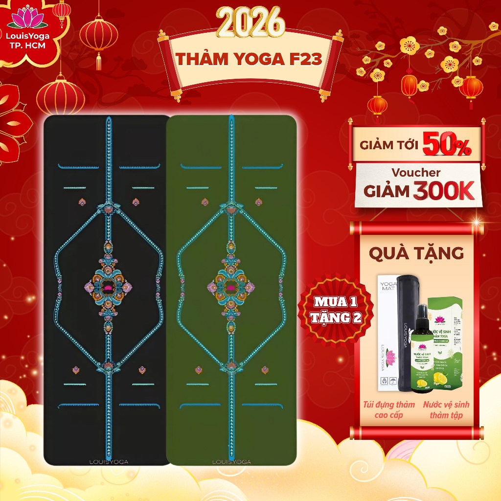 Thảm tập yoga cao cấp Louis Yoga Diamond F23, thảm yoga cao su PU sinh thái
