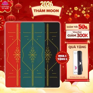  Thảm tập yoga cao su tự nhiên Louis Yoga Moon thảm yoga định tuyến chống trượt - Tặng túi thảm 