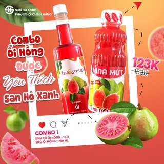  Combo 2  Siro Vinasyrup Và Sinh Tố Vina Mứt Ổi Hồng - Dùng Pha Chế Trà Ổi Thơm Ngon Và Tiện Lợi 