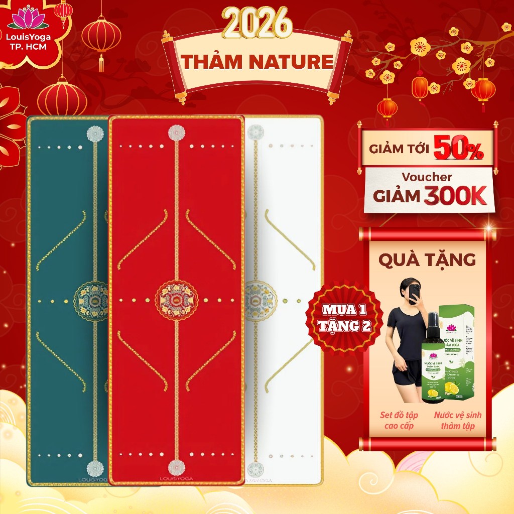 Thảm tập yoga cao cấp Louis Yoga Nature, thảm yoga chống xước thấm hút mồ hôi