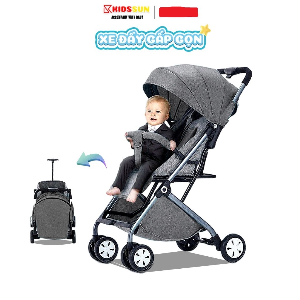 Xe đẩy gấp gọn cho bé Kidssun K8 - Nhỏ gọn, An toàn, Hiện đại, Tiện lợi bảo hành 24 tháng