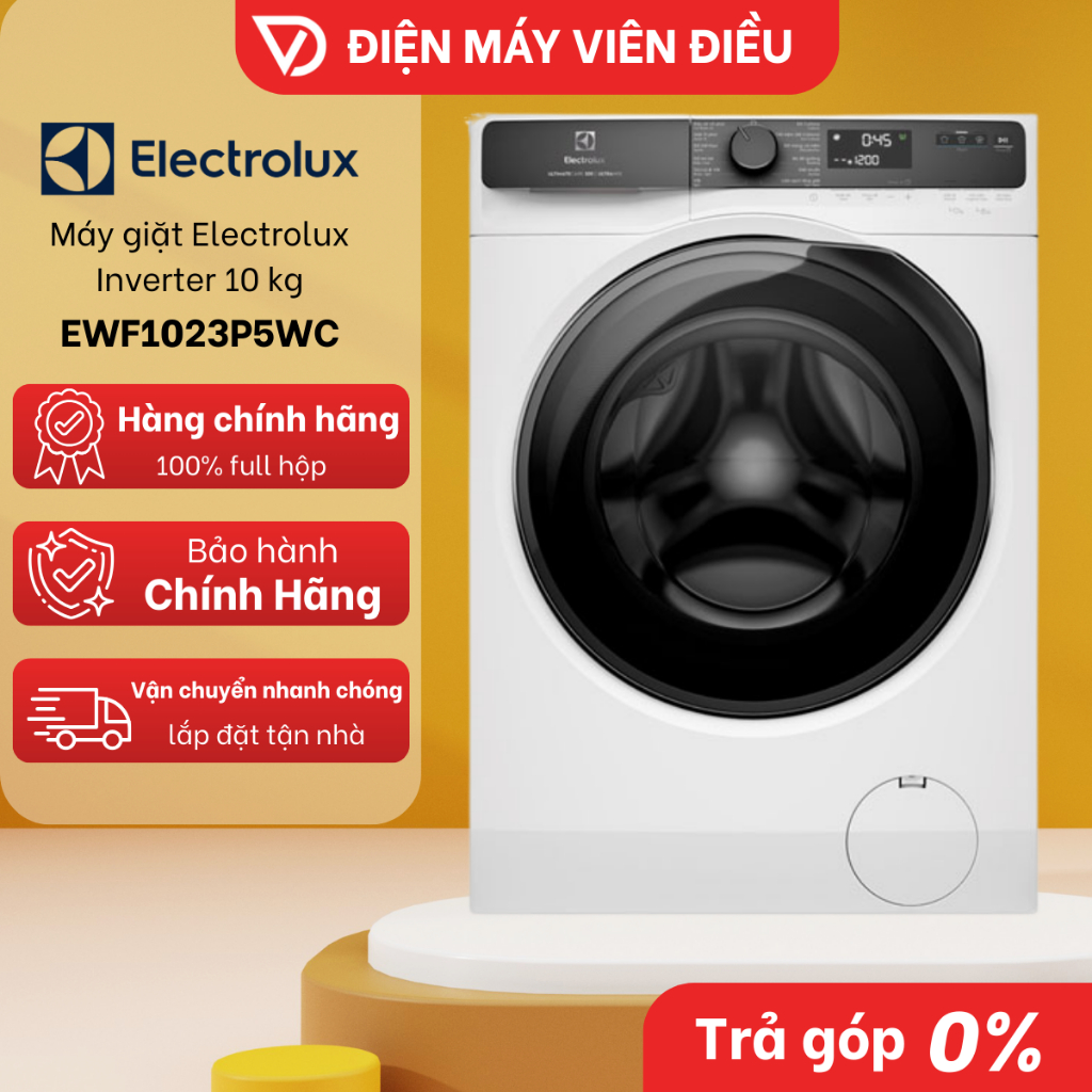 EWF1023P5WC - Máy giặt Electrolux Inverter 10 kg EWF1023P5WC bền bỉ, êm ái