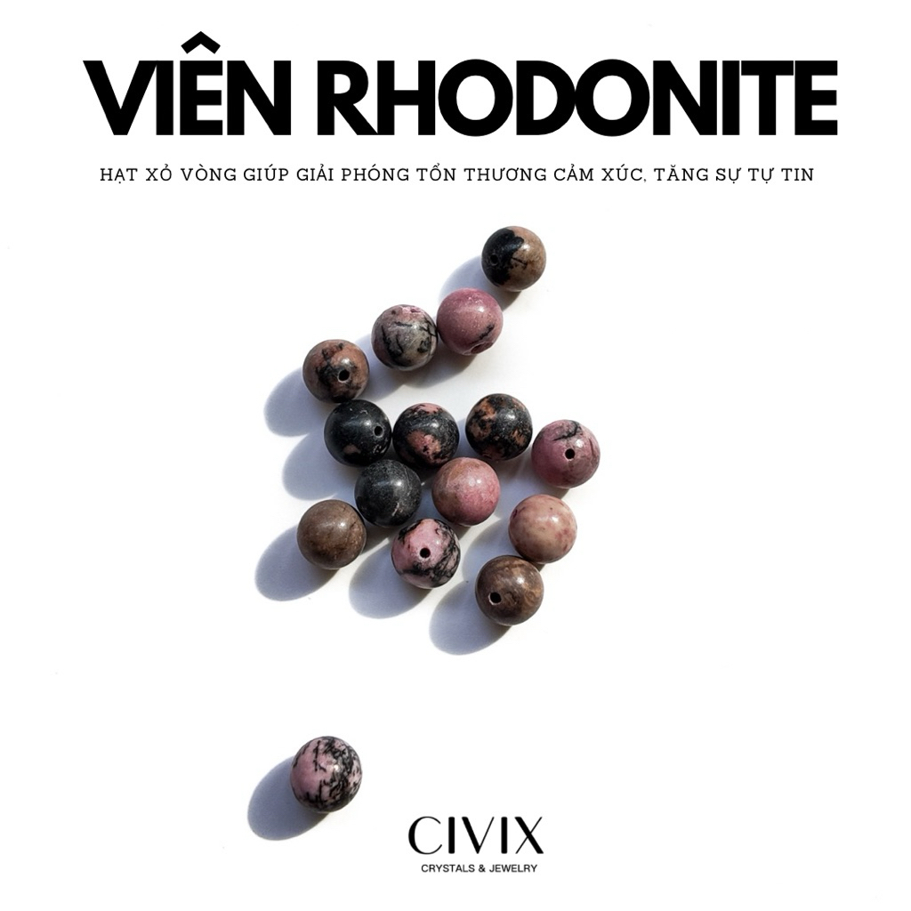Hạt xâu vòng Rhodonite