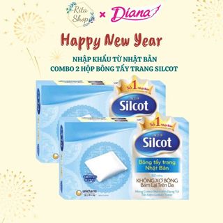   COMBO 2 HỘP  Bông Tẩy Trang Silcot Hộp 82 Miếng - 100% Bông Tự Nhiên Mềm Xốp Êm Ái - Nhập Khẩu Từ Nhật Bản 