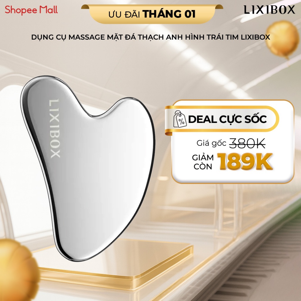 Dụng cụ Massage Mặt Đá Thạch Anh Hình Trái tim Lixibox Heart-Shaped Gua Sha Facial Tool