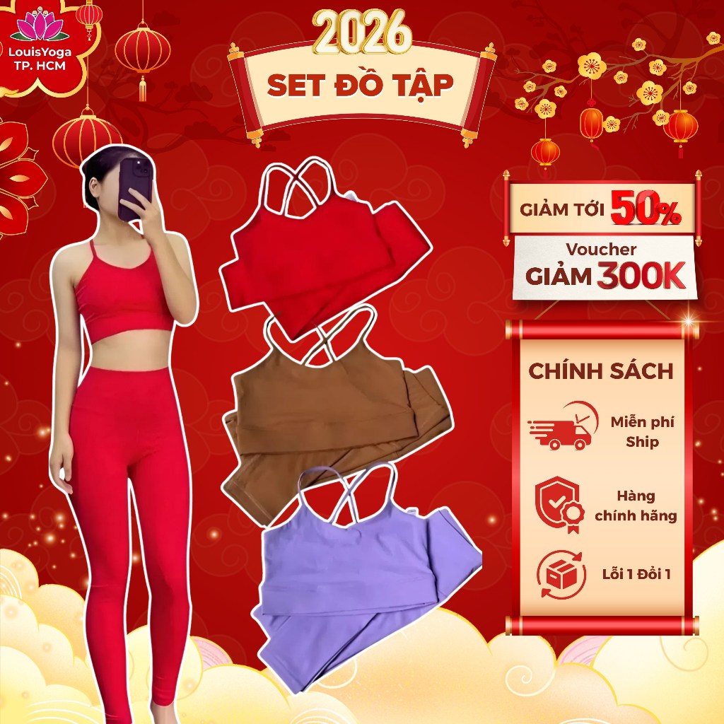 Set đồ tập Yoga Gym cao cấp Lee Queen chất liệu cotton spadex co giãn thấm mồ hôi
