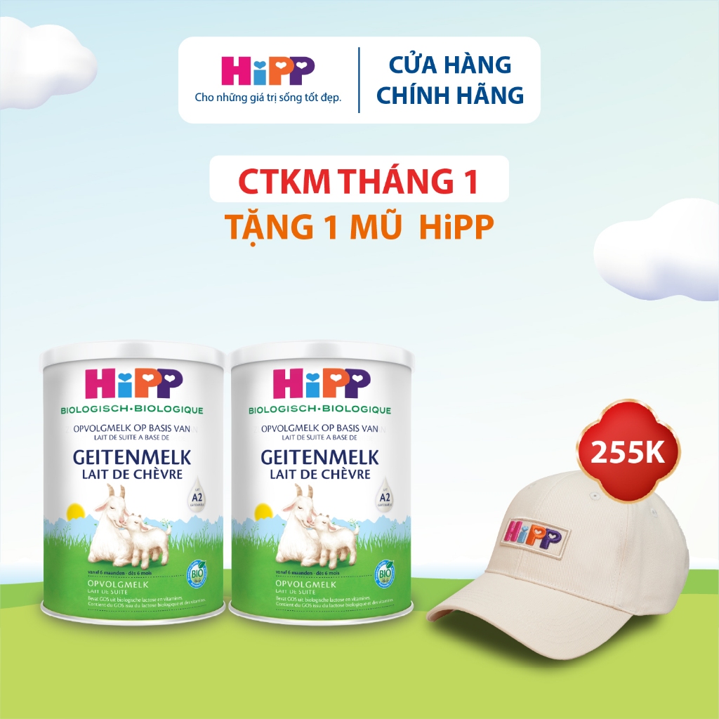 Đủ số_Combo 2 lon Sữa dê HiPP Organic 400g