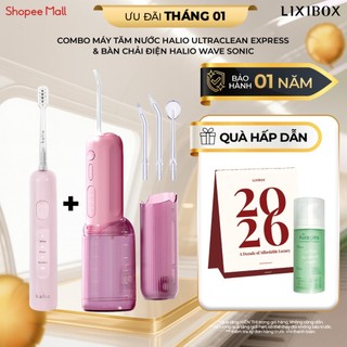  Combo Bàn Chải Điện Tích Hợp Công Nghệ Chuyển Động Kép Halio Wave Sonic & Tăm Nước Halio UltraClean Express Hydro Floss 