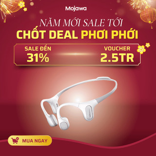  Tai Nghe Bơi lội Mojawa RunPlus Màu Trắng–Chống Nước–32GB – Tai nghe Truyền Xương,Gym Bơi Chạy Bộ 