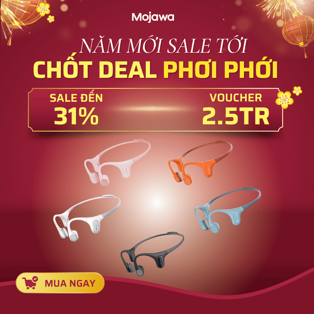  Tai Nghe Bơi lội Truyền Xương Mojawa RunPlus – Chống Nước – 32GB – Phù Hợp Gym Bơi Chạy Bộ 