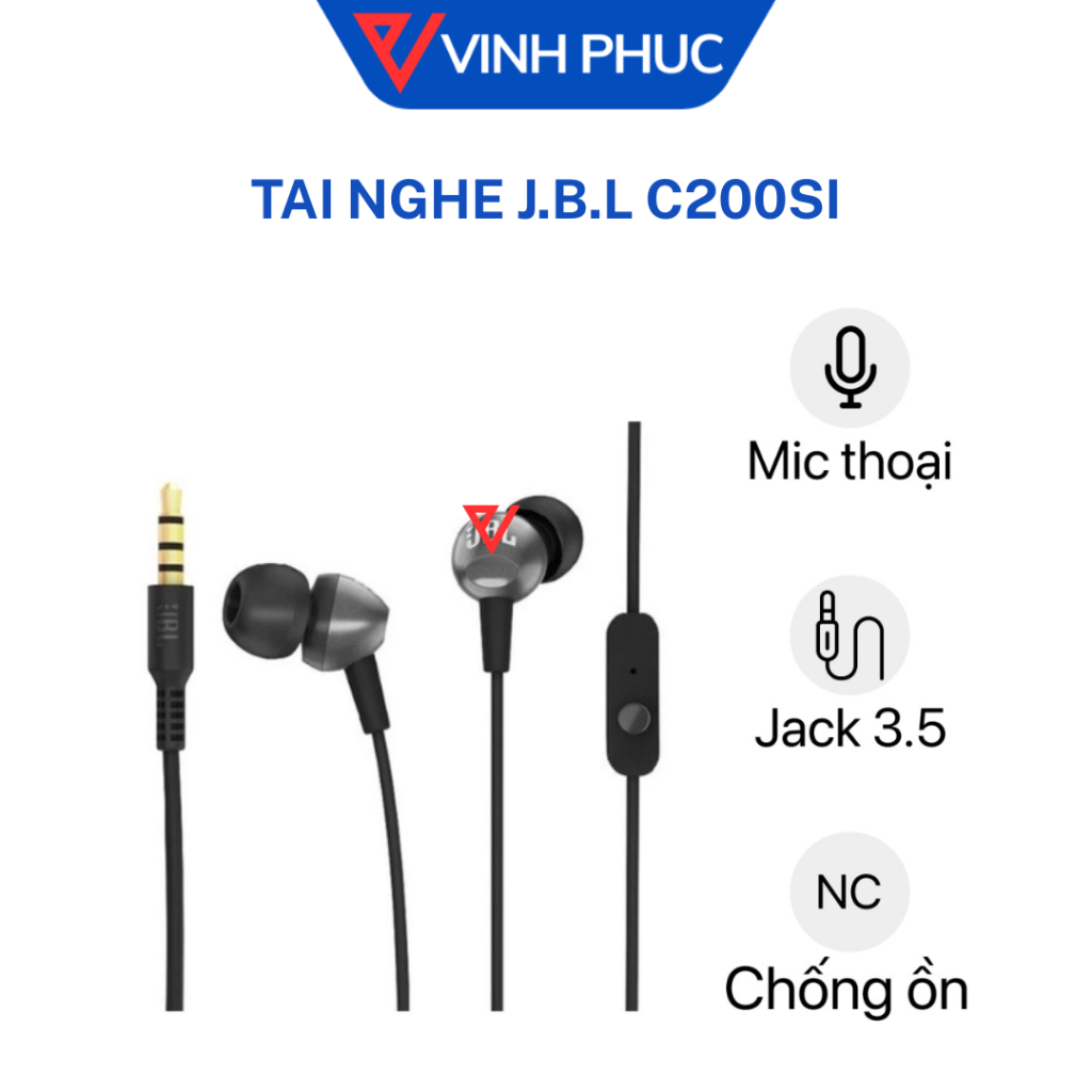 Tai nghe nhét tai J.B.L C200SI chính hãng - Bảo hành 12 tháng