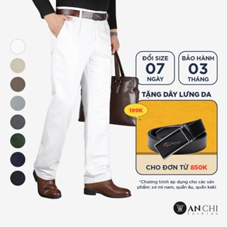  Quần kaki trắng dành cho nam trung niên chất vải cotton cao cấp ANCHI - ACKKcotton2023 