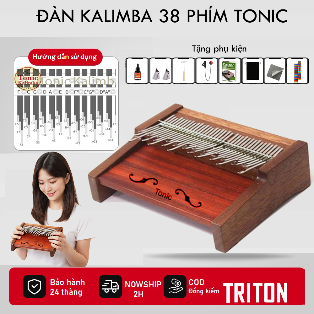 [ GIÁ GỐC TẬN XƯỞNG ] Đàn kalimba 34 phím TONIC- fullbox NHIỀU PHỤ KIỆN
